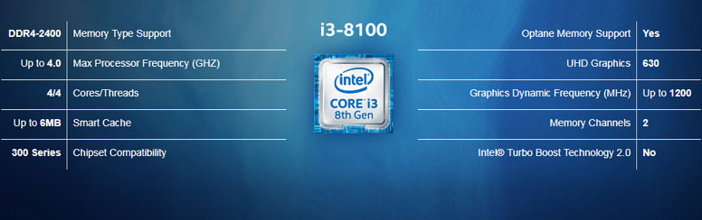 CPU INTEL Core i3 8100 8th-2